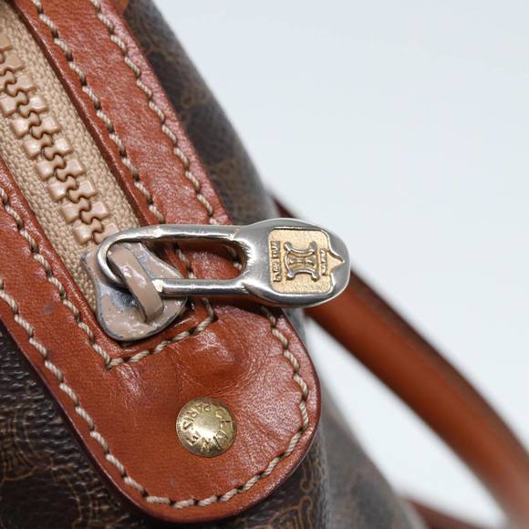 CELINE Macadam Canvas Hand Bag PVC Leather Brown Auth yk13181 - Picture 10 of 16